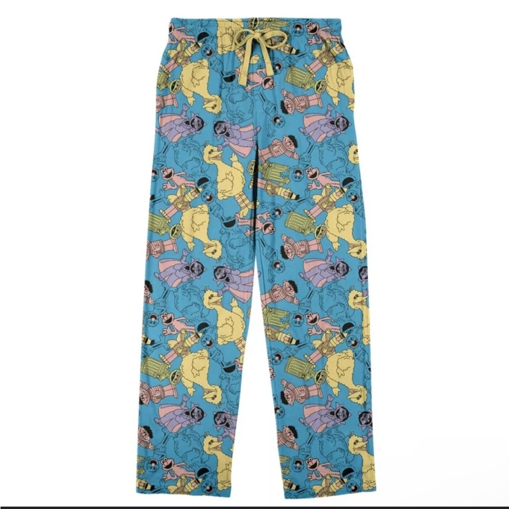 Sesame Street Blue Character Print Men's Pajama Pants